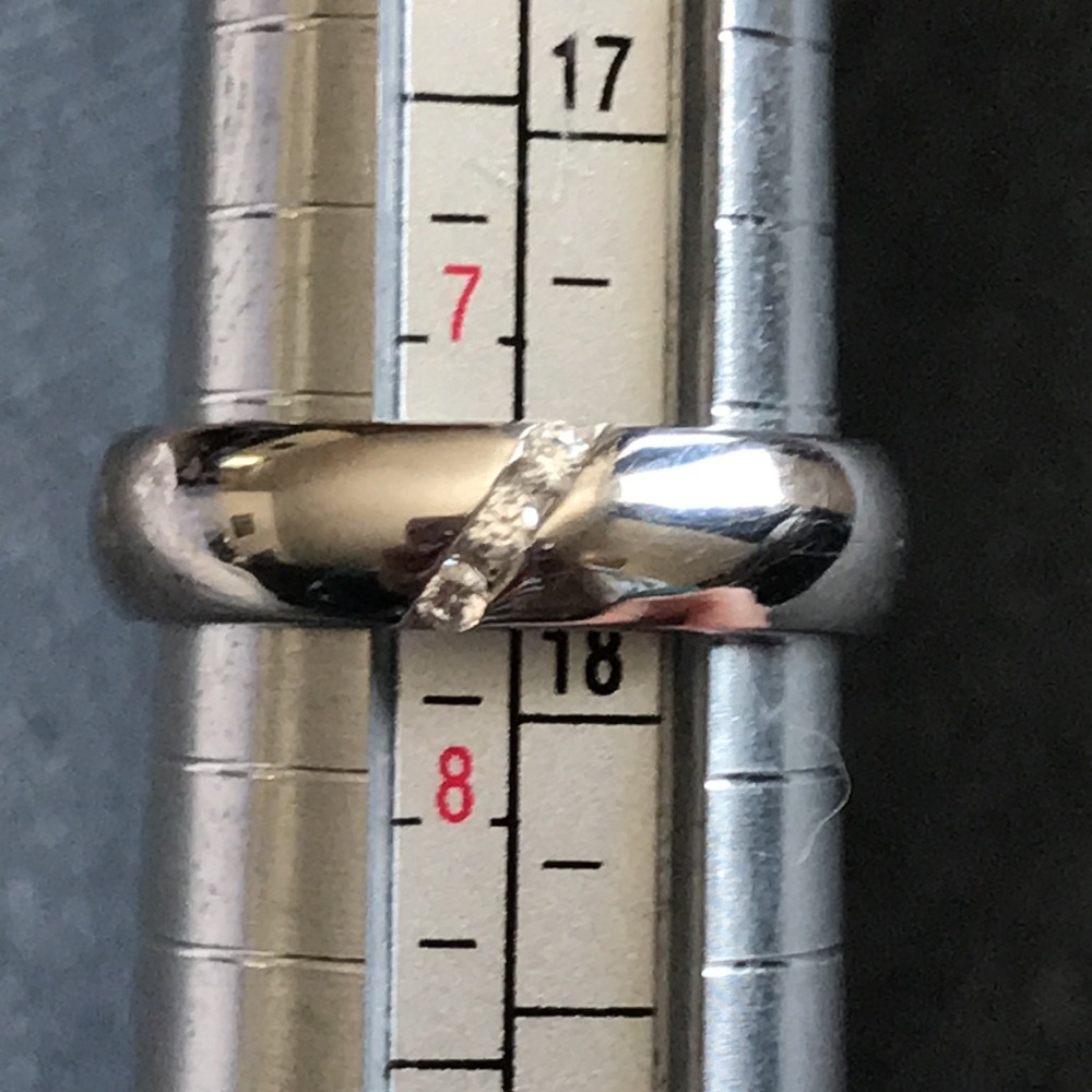 Sterling silver ring with 3 CZ.